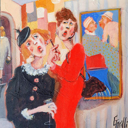 Painting  Sortie musée pour melles by Garilli Nicole | Painting Figurative Acrylic Life style