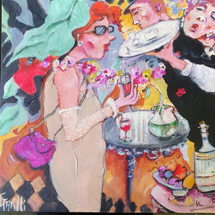 Painting Vite, madame est servie ! by Garilli Nicole | Painting Figurative Acrylic Life style