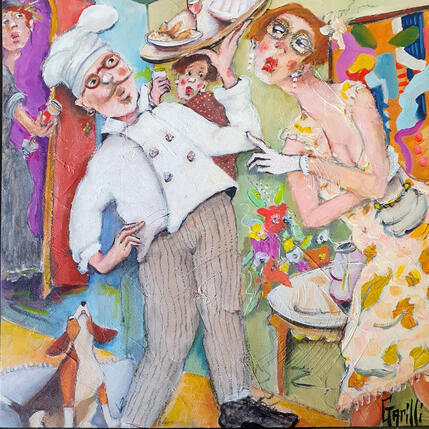 Painting et on sort le grand tralala ...  by Garilli Nicole | Painting Figurative Acrylic Life style