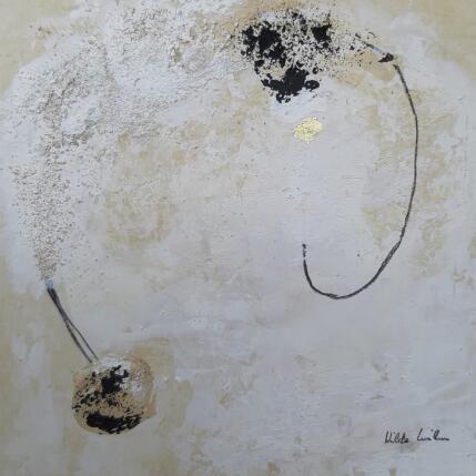 Peinture abstract beeige A 168 par Wilms Hilde | Tableau Abstrait Acrylique, Feuille d'or