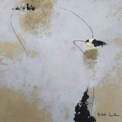 Peinture abstract white A 172 par Wilms Hilde | Tableau Abstrait Acrylique, Feuille d'or