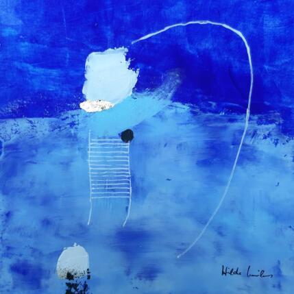 Peinture abstract blue A 173 par Wilms Hilde | Tableau Abstrait Acrylique, Feuille d'or