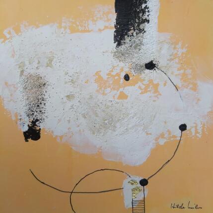 Peinture abstract orange A 174 par Wilms Hilde | Tableau Abstrait Acrylique, Feuille d'or