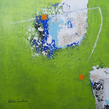 Peinture abstract green A 175 par Wilms Hilde | Tableau Abstrait Acrylique, Carton, Sable