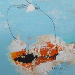 Painting abstract turquoise A 176 by Wilms Hilde | Painting Abstract Acrylic, Sand