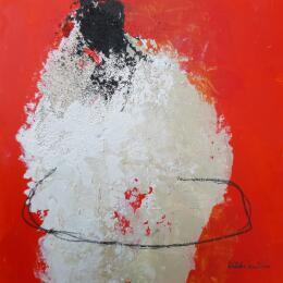 Painting abstract red A 178 by Wilms Hilde | Painting Abstract Acrylic, Sand