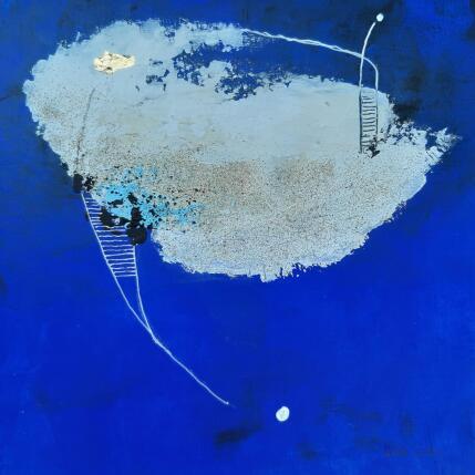 Peinture abstract blue B 154 par Wilms Hilde | Tableau Abstrait Acrylique, Feuille d'or