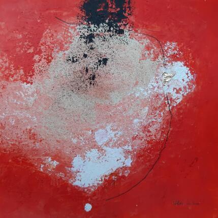 Peinture abstract red B 156 par Wilms Hilde | Tableau Abstrait Acrylique, Feuille d'or