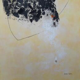 Painting abstract yellow C 163 by Wilms Hilde | Painting Abstract Acrylic, Sand