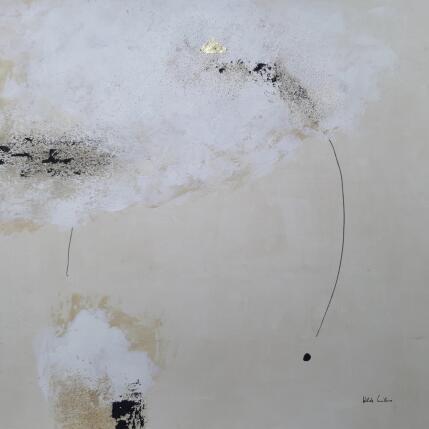 Peinture abstract white D 116 par Wilms Hilde | Tableau Abstrait Acrylique, Carton, Sable