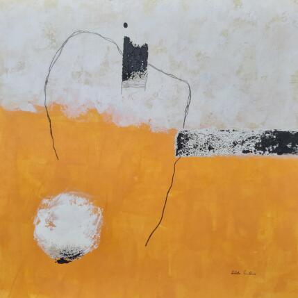 Peinture abstract yellow D 118 par Wilms Hilde | Tableau Abstrait Acrylique, Sable