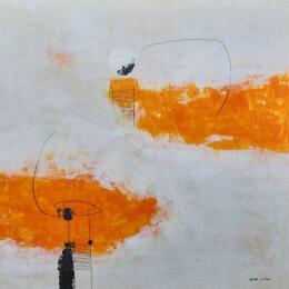 Painting abstract orange D 120 by Wilms Hilde | Painting Abstract Acrylic