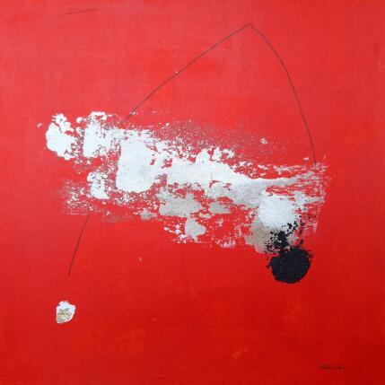 Peinture abstract red D 121 par Wilms Hilde | Tableau Abstrait Acrylique, Sable