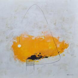 Painting abstract yellow D 122 by Wilms Hilde | Painting Abstract Acrylic, Sand