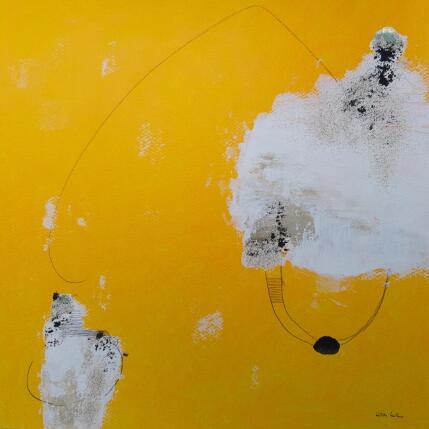 Peinture abstract yellow D 123 par Wilms Hilde | Tableau Abstrait Acrylique, Sable