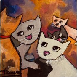 Gemälde Tom et les autres  von Fauve | Gemälde Figurativ Acryl Tiere