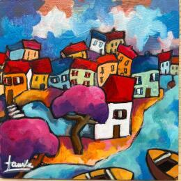 Pintura Vacances au bord de l'eau por Fauve | Pintura