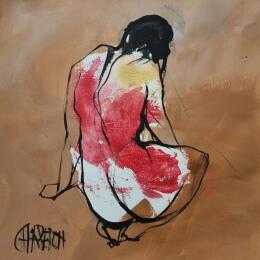 Painting Bleu cerise by Chaperon Martine | Painting