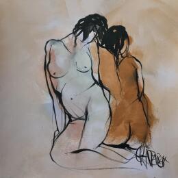 Pintura Amitié sincère  por Chaperon Martine | Pintura