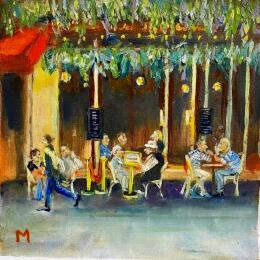 Peinture F3 Terrasse Les Petits Carreaux par Manière Anisa  | Tableau