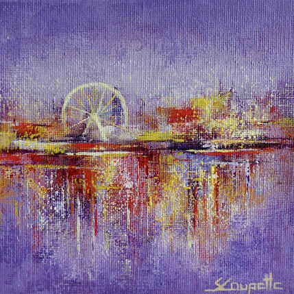 Painting Flickering Lights by Coupette Steffi | Painting Figurative Acrylic Urban