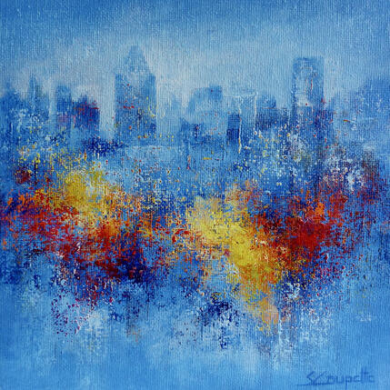 Painting Facing The Skyline by Coupette Steffi | Painting Figurative Acrylic Pop icons, Urban