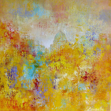 Painting Fields In Flower by Coupette Steffi | Painting Figurative Acrylic Urban