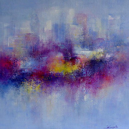 Painting Flickering City Lights by Coupette Steffi | Painting Figurative Acrylic Urban