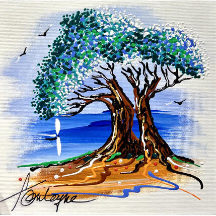 Painting Comme tes yeux by Fonteyne David | Painting Figurative Acrylic