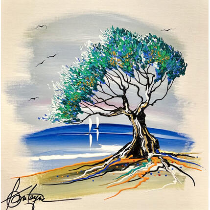 Painting L'olivier de ton coeur by Fonteyne David | Painting Figurative Acrylic