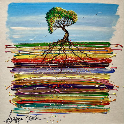 Peinture Au delà des terres par Fonteyne David | Tableau Figuratif Acrylique