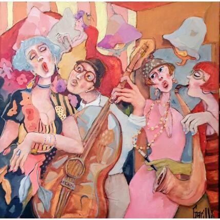 Painting Fête by Garilli Nicole | Painting Figurative Acrylic, Ink Life style