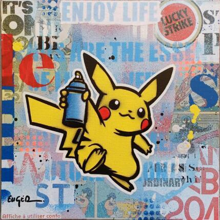 Painting ENJOY LIFE by Euger Philippe | Painting Pop-art Acrylic, Gluing Pop icons