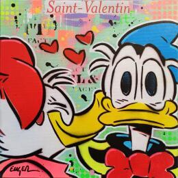 Painting SAINT VALENTIN by Euger Philippe | Painting Pop-art Acrylic, Gluing Pop icons