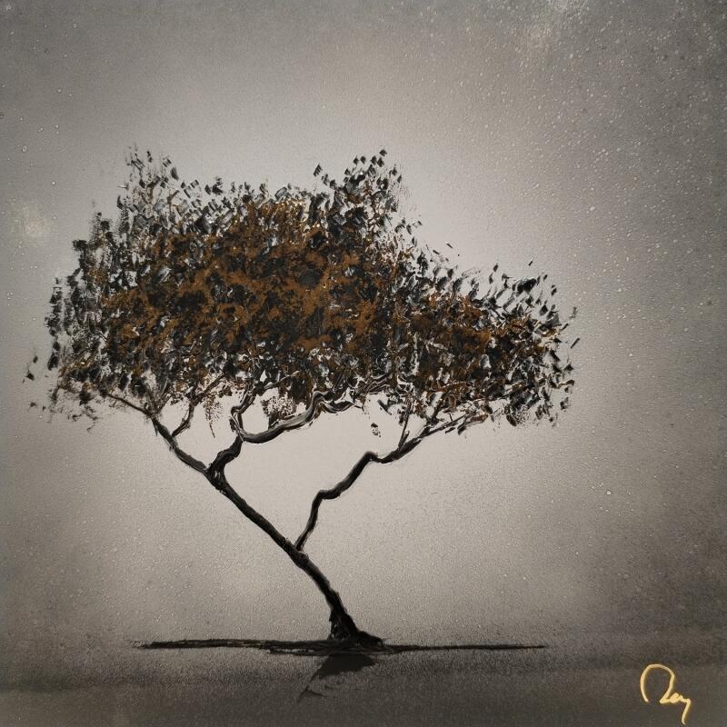 Peinture Golden tree par Rey Julien | Tableau Figuratif Feuille d'or