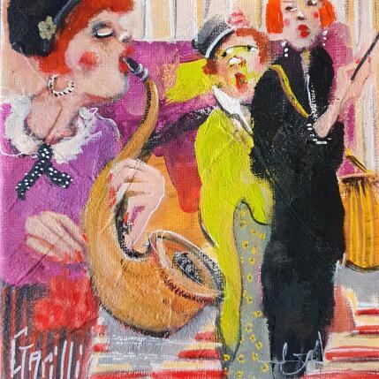 Pintura La saxophoniste  por Garilli Nicole | Pintura Figurativo Acrílico Life style