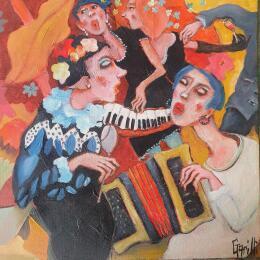 Painting Ca swing pas mal à Paris by Garilli Nicole | Painting Figurative Acrylic Life style