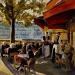 Painting Brasserie parisienne by Piffard Cédric | Painting Oil
