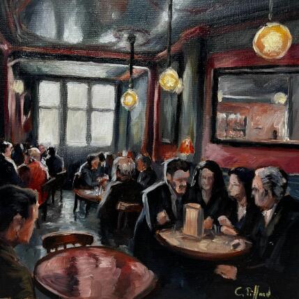 Painting Bistrot parisien by Piffard Cédric | Painting  Oil