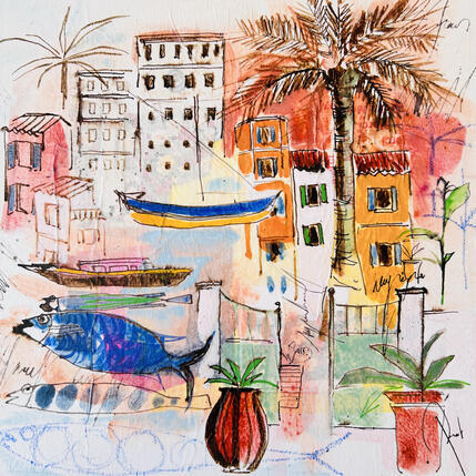 Painting Les barques by Colombo Cécile | Painting