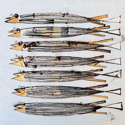 Peinture Sardines à l escabèche par Colombo Cécile | Tableau
