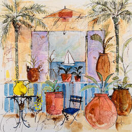 Painting Vue mer pastel by Colombo Cécile | Painting