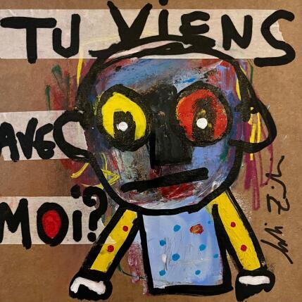 Painting TU VIENS AVEC MOI? by Zaïdi Larbi | Painting Raw art Acrylic, Pastel, Posca
