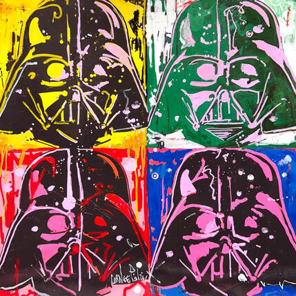 Painting Pop Dark Vador by Cornée Patrick | Painting Pop-art Graffiti, Oil Child, Cinema, Pop icons