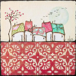 Painting Sérénité 27 by Blais Delphine | Painting Naive art Acrylic, Gluing