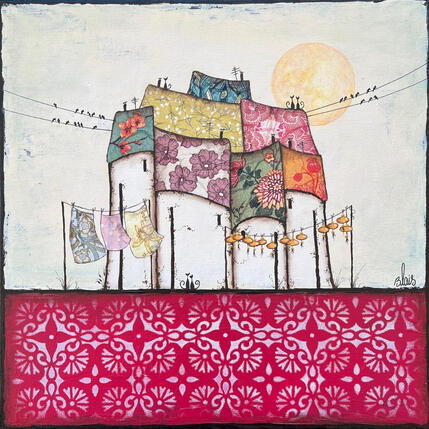 Painting Rose matin by Blais Delphine | Painting