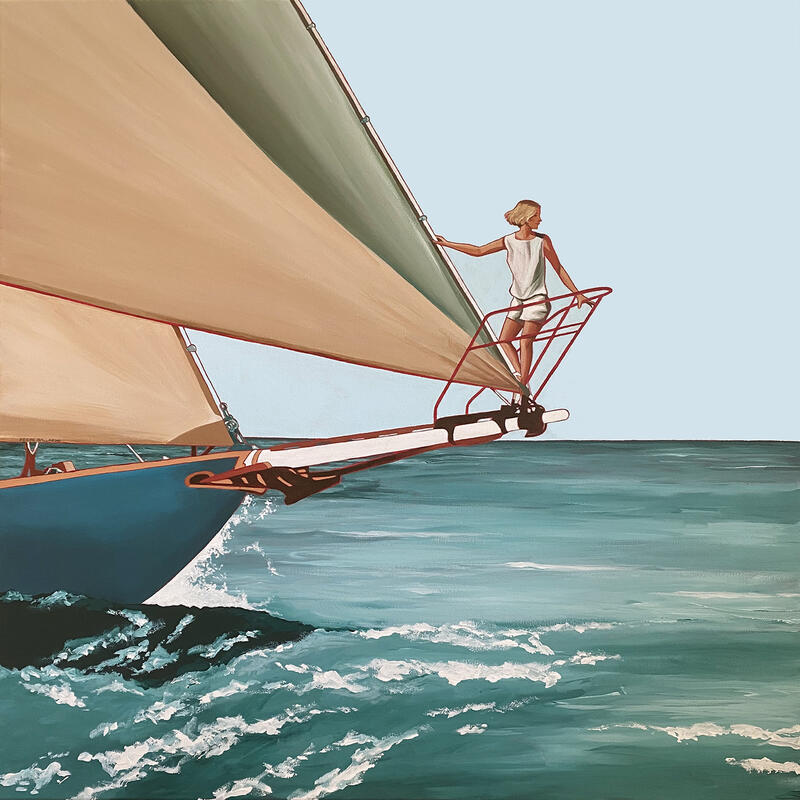 Peinture Pénélope voit loin par Gallardo Serge | Tableau Figuratif Scènes de vie Acrylique