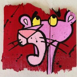 Painting F2  Panthère rose by Marie G.  | Painting