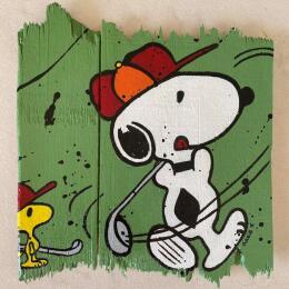 Painting F2  Snoopy golf by Marie G.  | Painting
