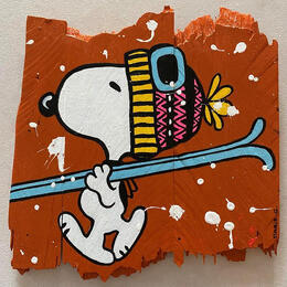 Painting F2  Snoopy skie by Marie G.  | Painting